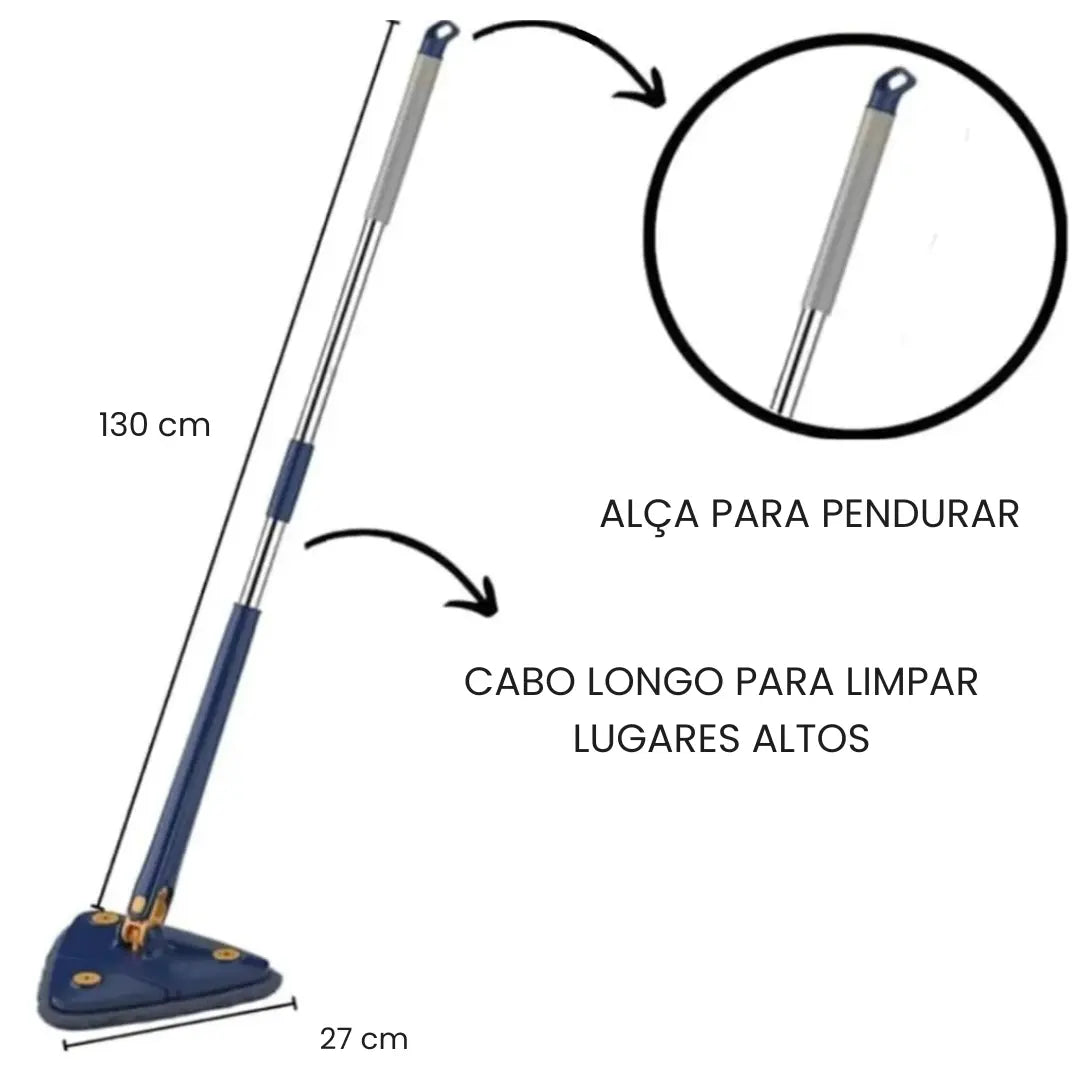 Mop de Limpeza Triangular 360° + Refil Grátis - Modern Casa