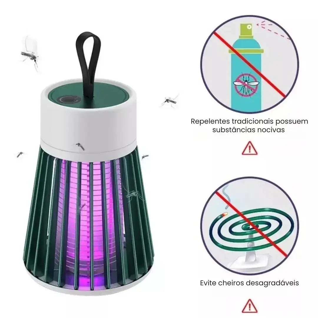 Lâmpada Elétrica Mata-Mosquitos Luz UV USB - Modern Casa