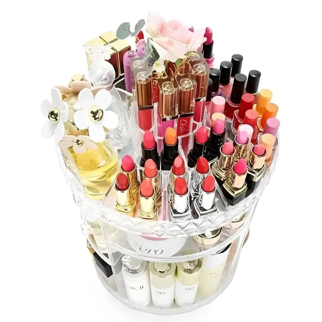 Organizador de Maquiagem em Acrílico Giratório 360°