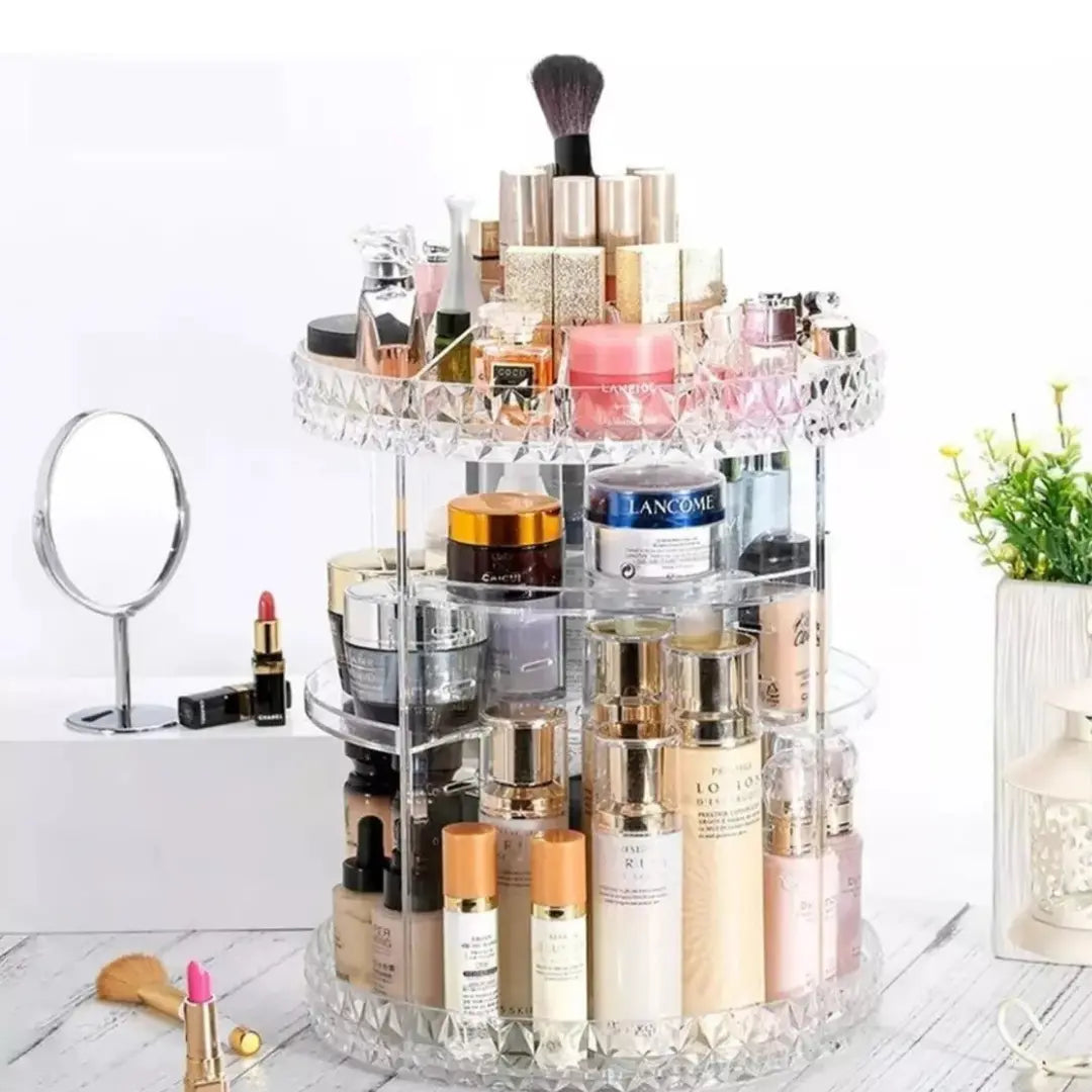 Organizador de Maquiagem em Acrílico Giratório 360°