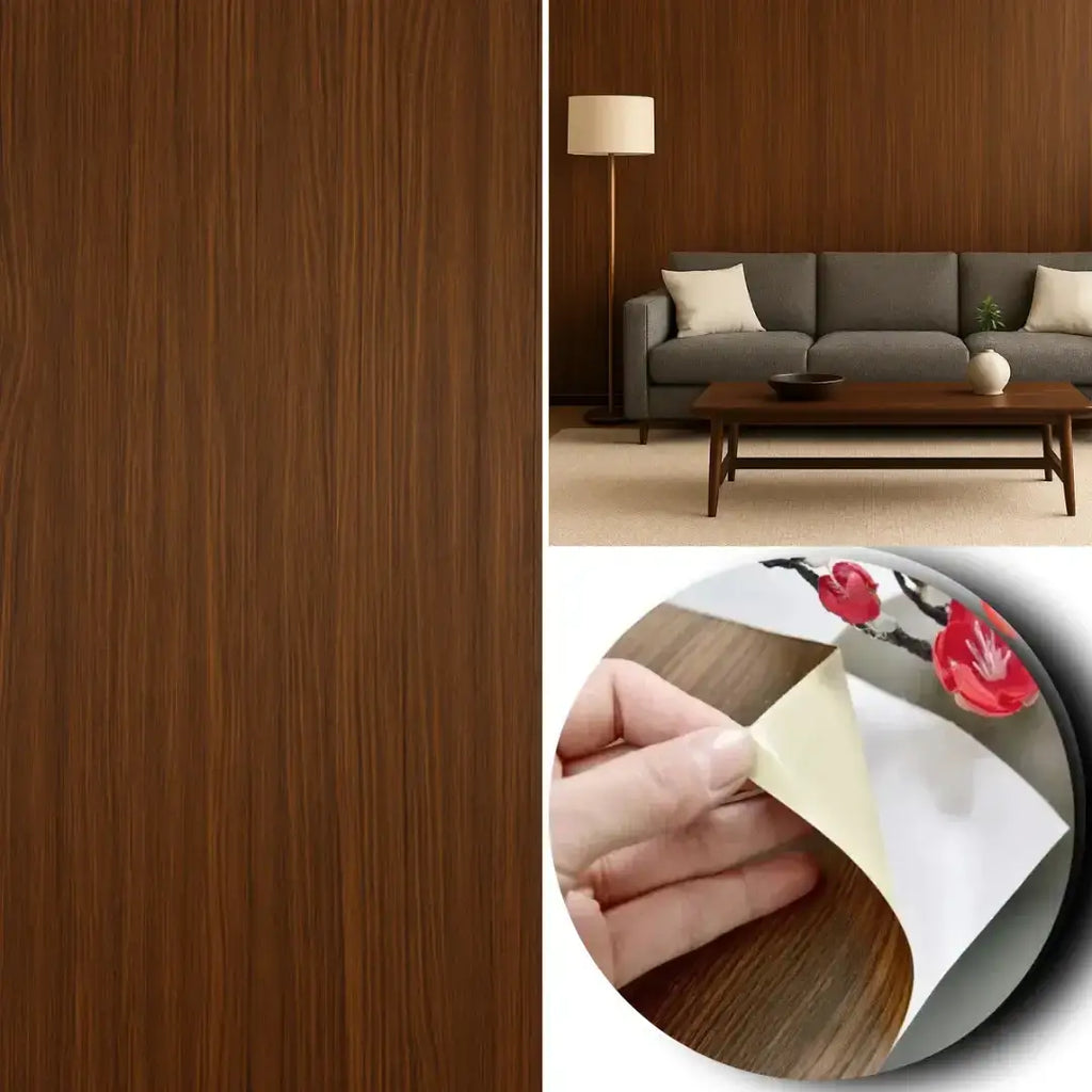 Papel De Parede Adesivo Madeira Escura Cumaru