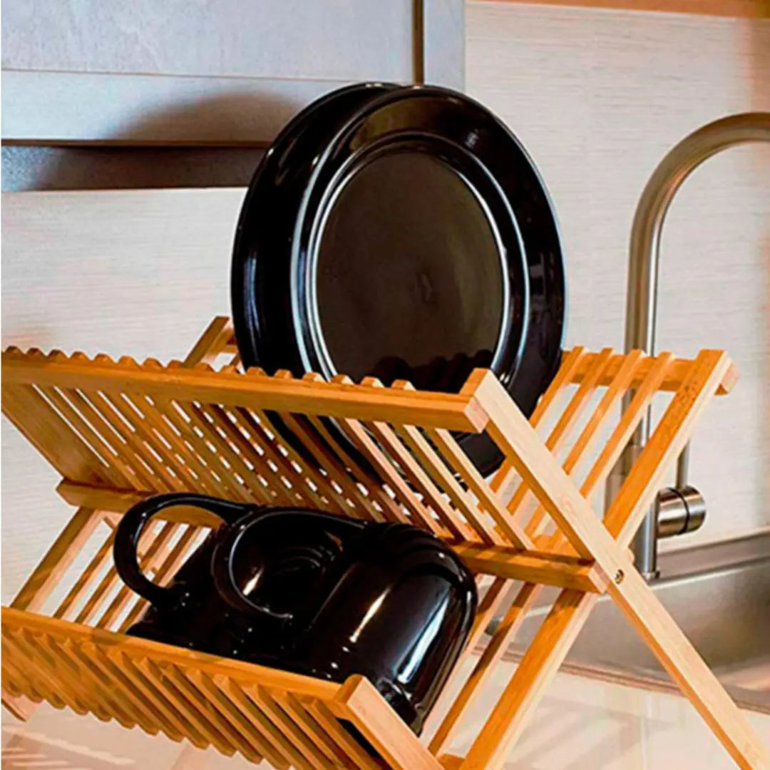 Escorredor de Louças em Bambu Dobrável