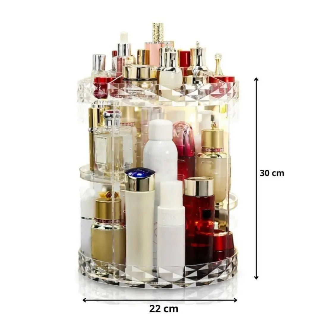 Organizador de Maquiagem em Acrílico Giratório 360°