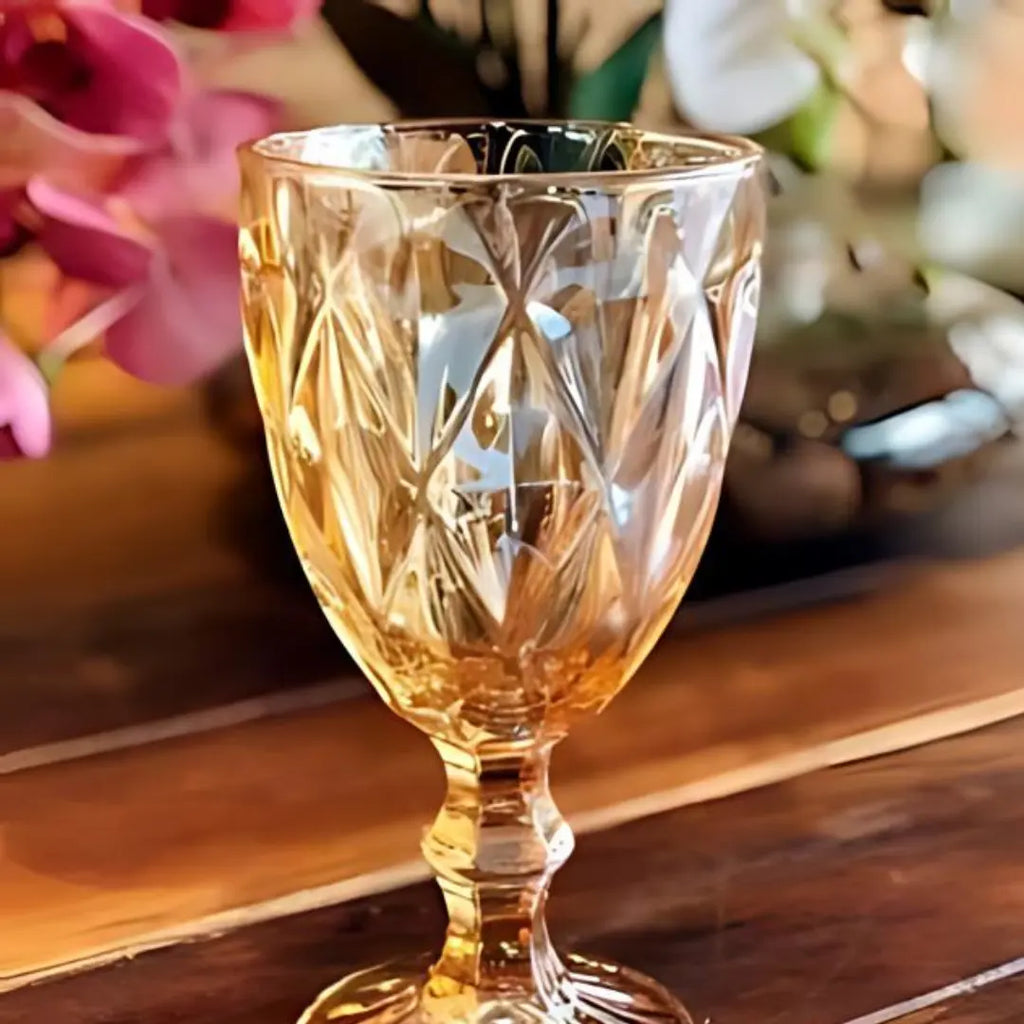 Jogo de Taças Diamond 6 peças Ãmbar - Modern Casa