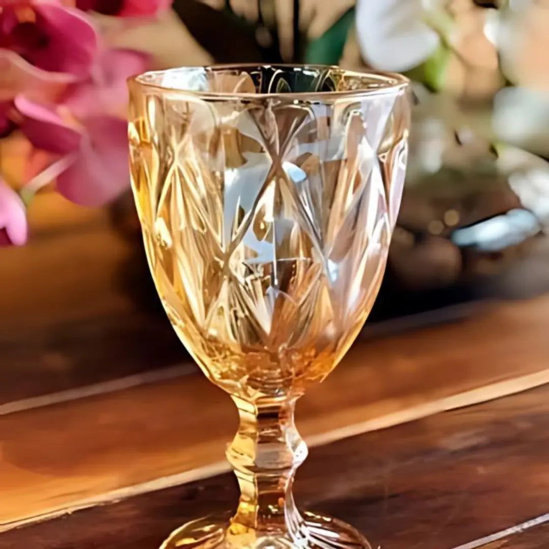 Jogo de Taças Diamond 6 peças Ãmbar - Modern Casa