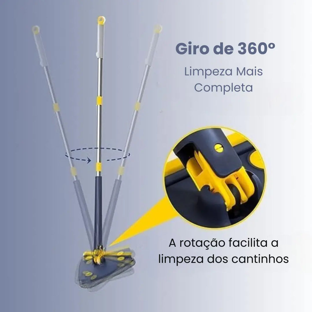 Mop de Limpeza Triangular 360° + Refil Grátis - Modern Casa