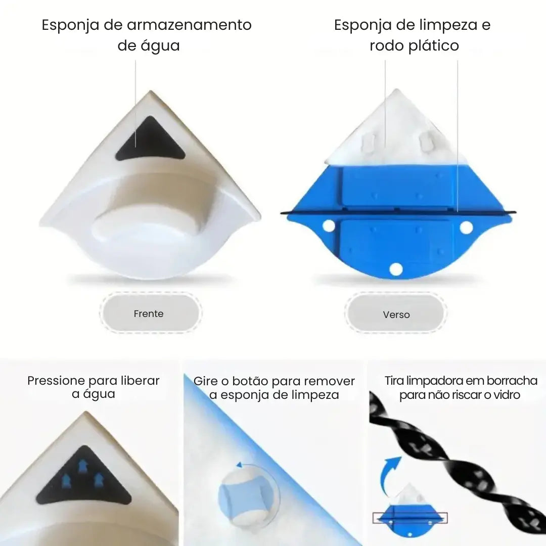 Limpador de Vidro Magnético Dupla Face