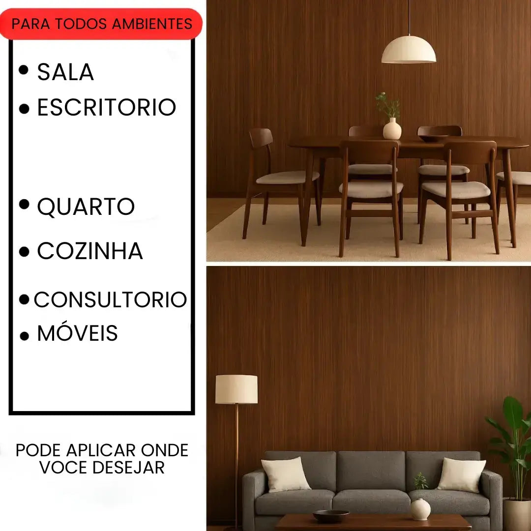 Papel De Parede Adesivo Madeira Escura Cumaru