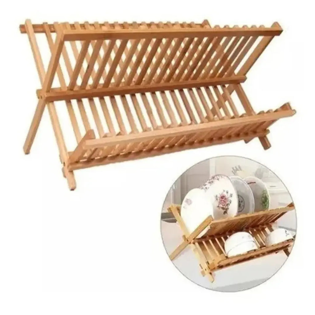 Escorredor de Louças em Bambu Dobrável