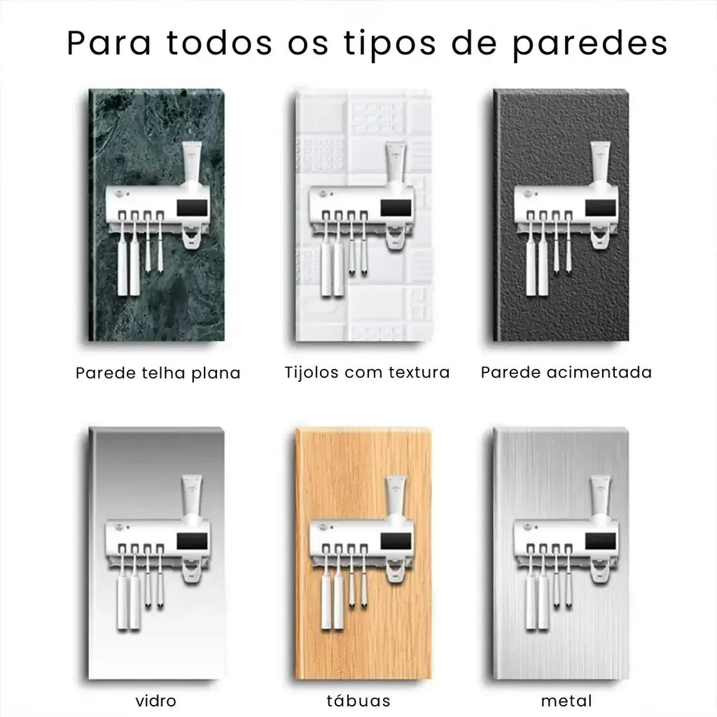 Esterilizador de Escova Dental UV e Dispensador de Pasta - Modern Casa