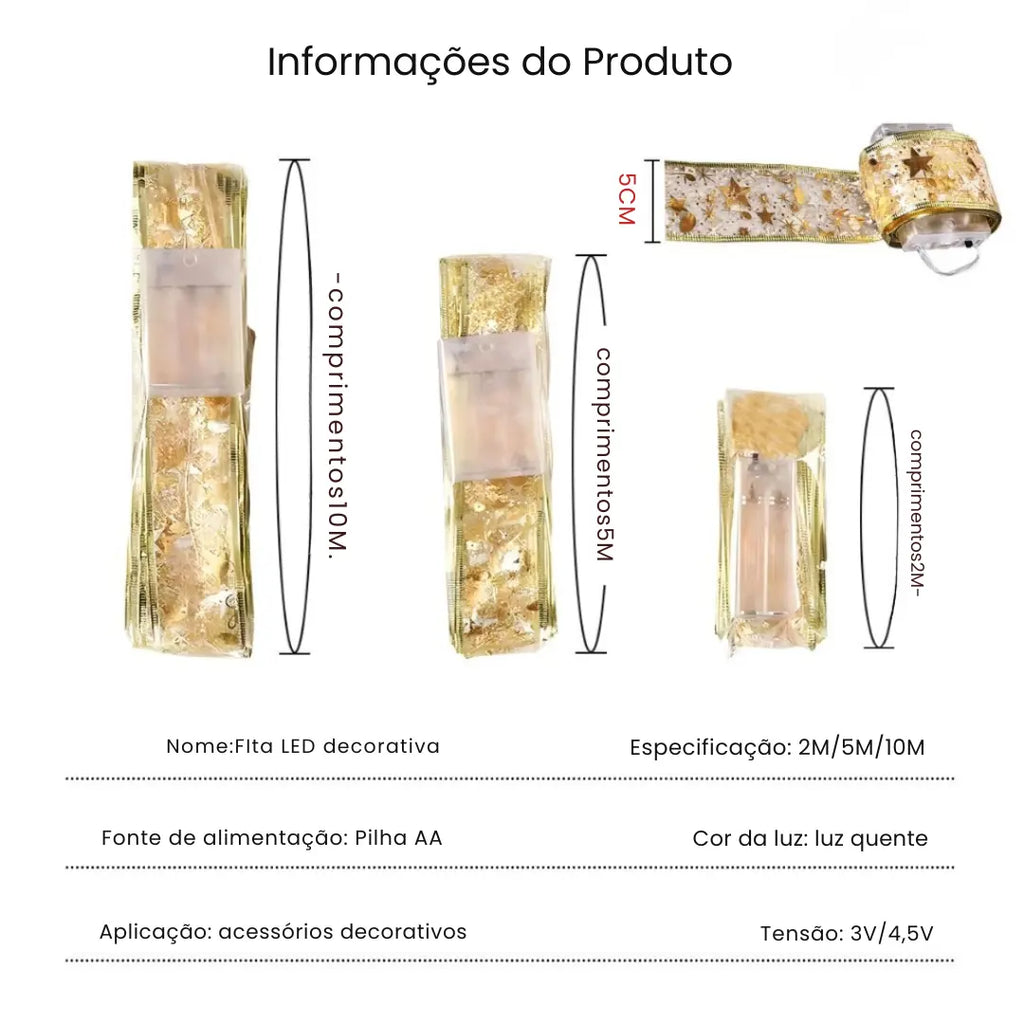 Luzes Decorativas de Fita Natalina