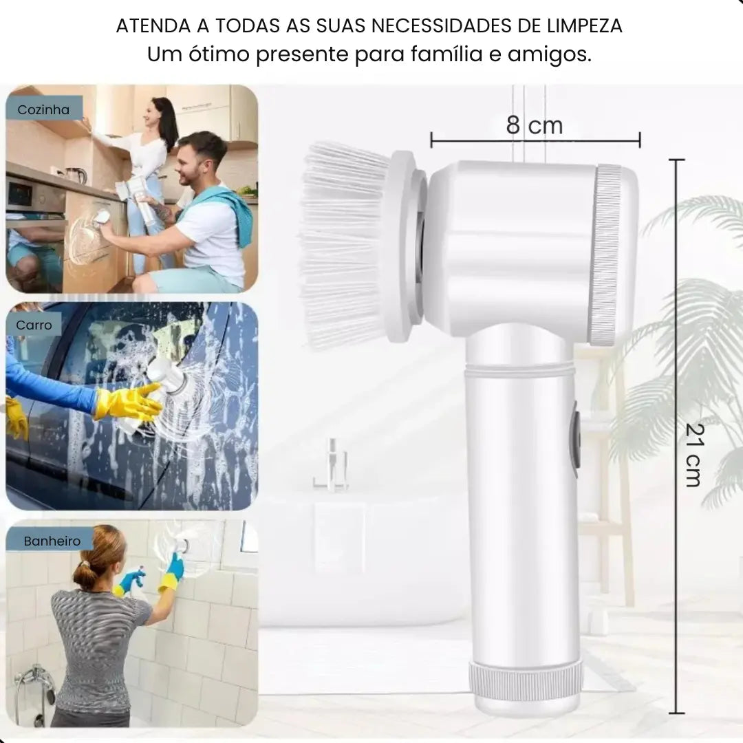 Escova de Limpeza Elétrica Multifuncional Turbo Clean - Modern Casa