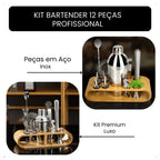 Kit Barman Coqueteleira Profissional Inox 10 Peças