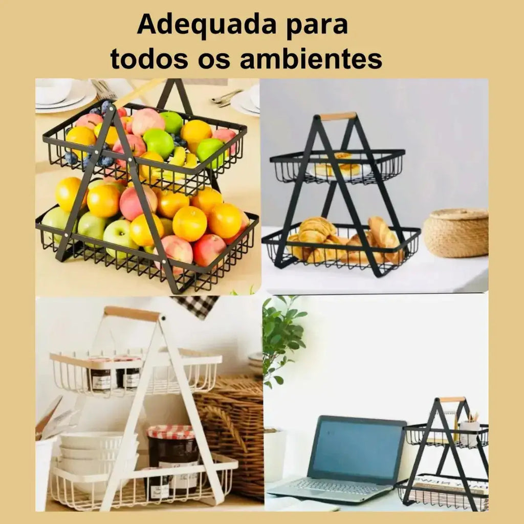 Cesta Organizadora de Metal – 2 ou 3 Andares