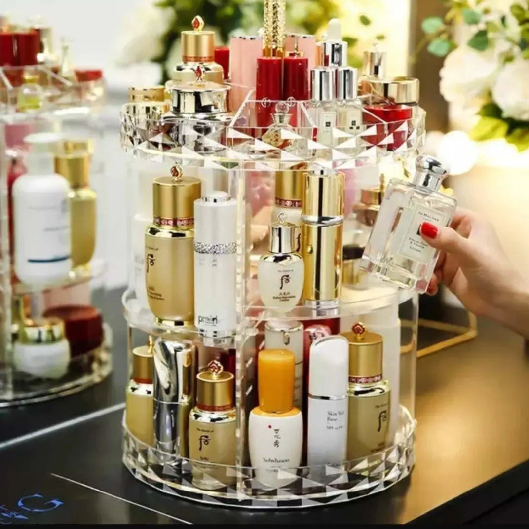 Organizador de Maquiagem em Acrílico Giratório 360°