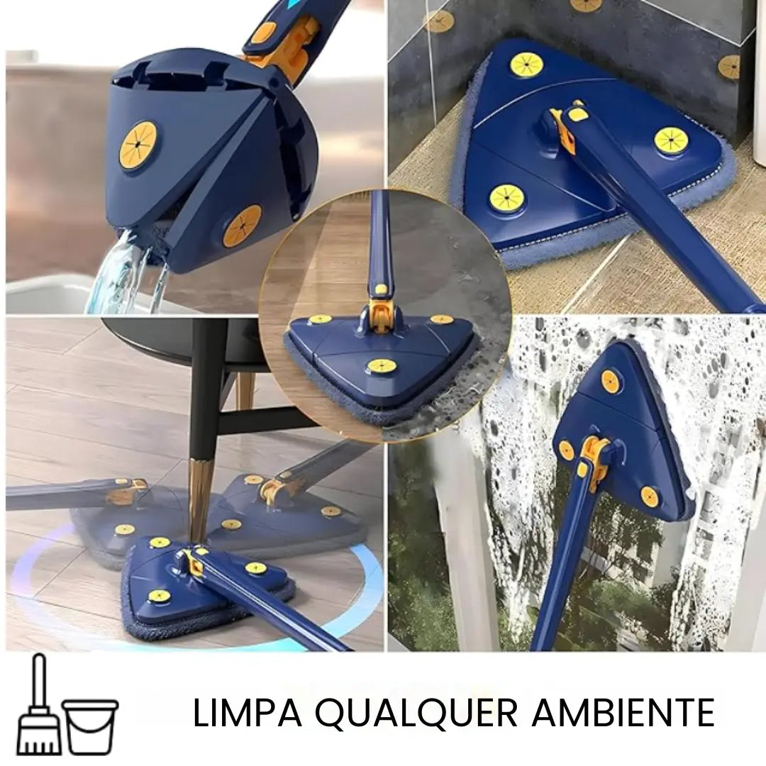 Mop de Limpeza Triangular 360° + Refil Grátis - Modern Casa