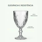 Jogo de Taças Diamond 6 peças Transparente
