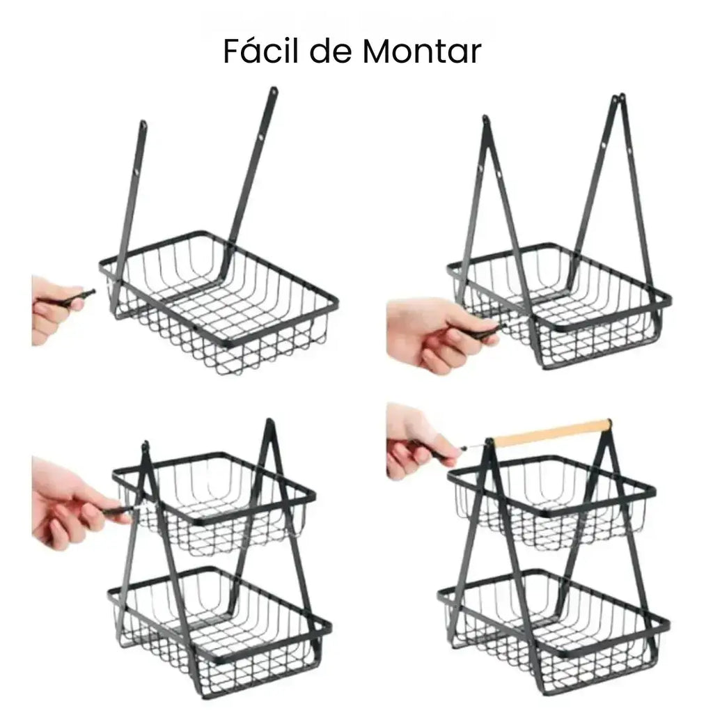 Cesta Organizadora de Metal – 2 ou 3 Andares