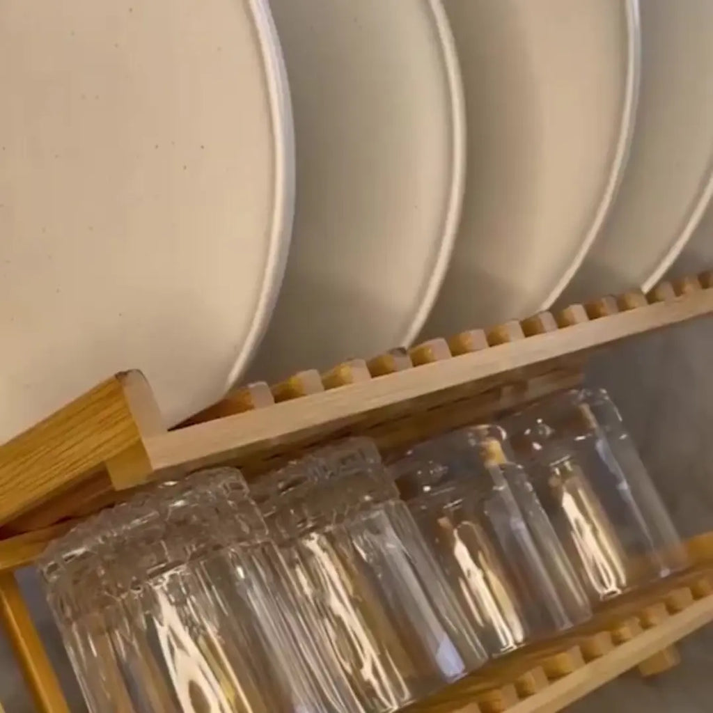 Escorredor de Louças em Bambu Dobrável