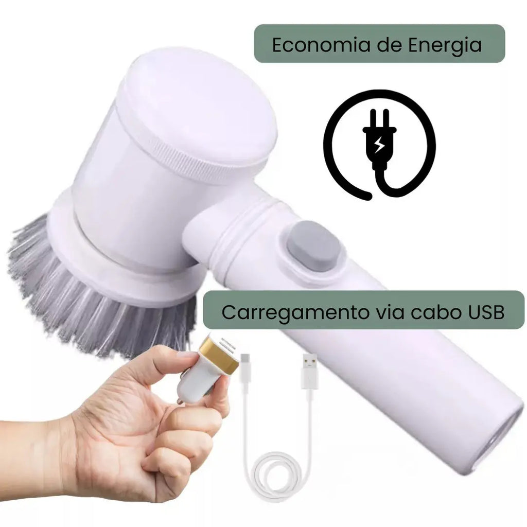 Escova de Limpeza Elétrica Multifuncional Turbo Clean - Modern Casa