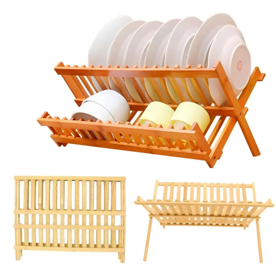 Escorredor de Louças em Bambu Dobrável