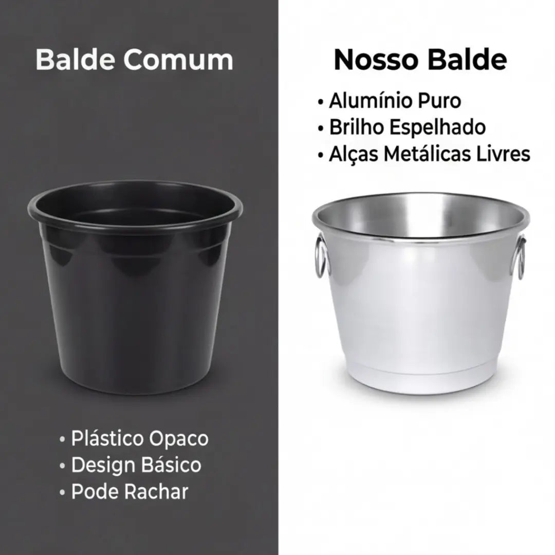 Balde de Gelo Alumínio Polido 5 Litros