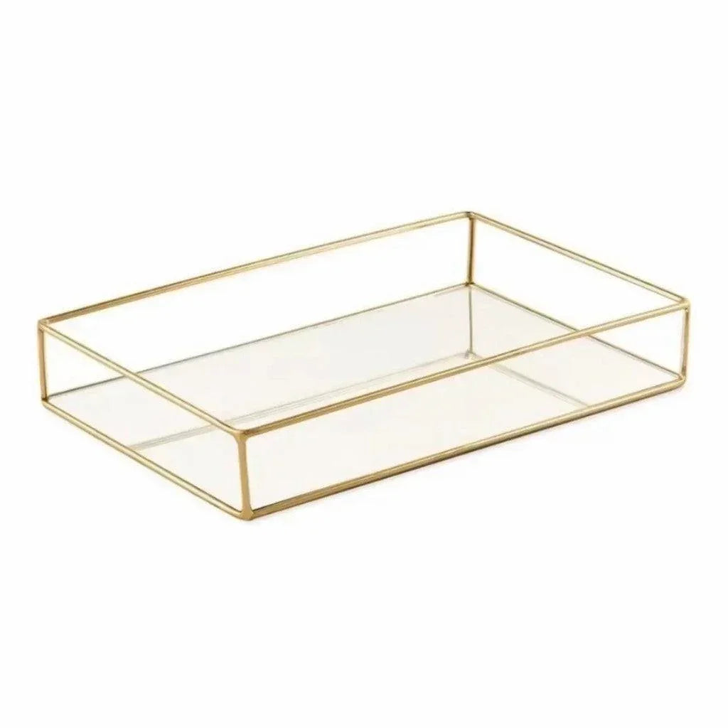 Bandeja Decorativa com Espelho Luxo - Modern Casa