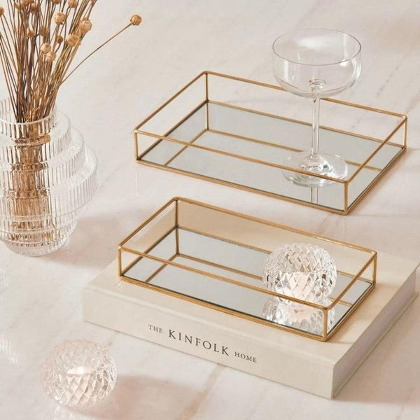 Bandeja Decorativa com Espelho Luxo - Modern Casa