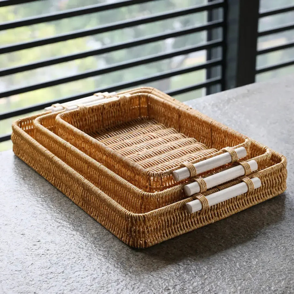 Bandeja de Vime para servir com estilo rústico