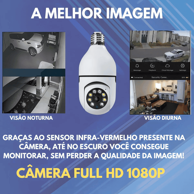 Câmera de Segurança Full HD Wi-Fi 360°