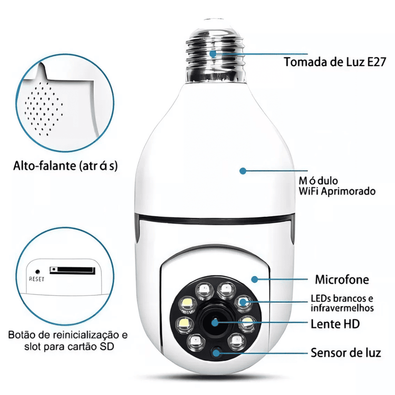 Câmera de Segurança Full HD Wi-Fi 360°