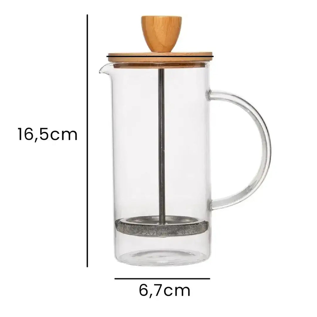 Cafeteira Prensa Francesa com Tampa de Bambu