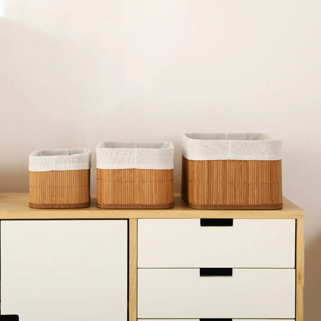 Cestos Organizadores de Bambu Kit 3 - Modern Casa