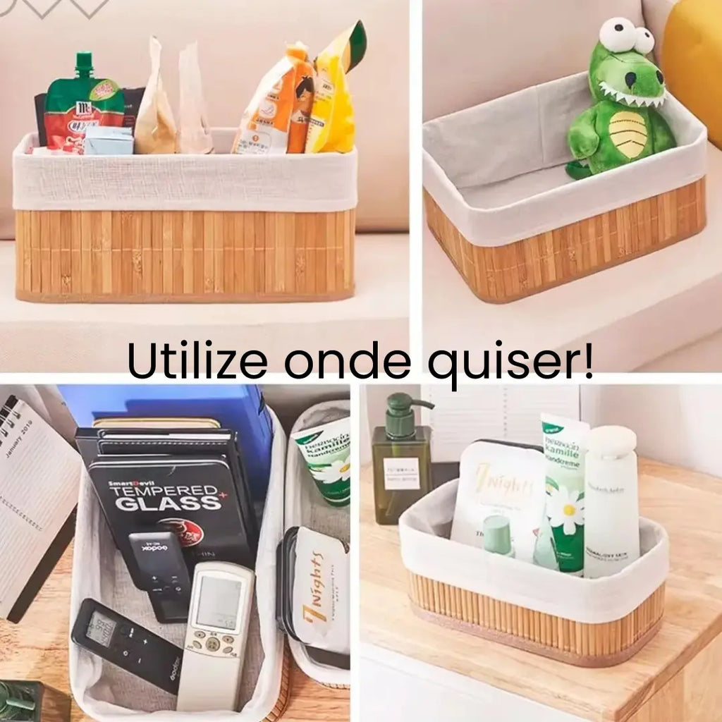 Cestos Organizadores de Bambu Kit 3 - Modern Casa