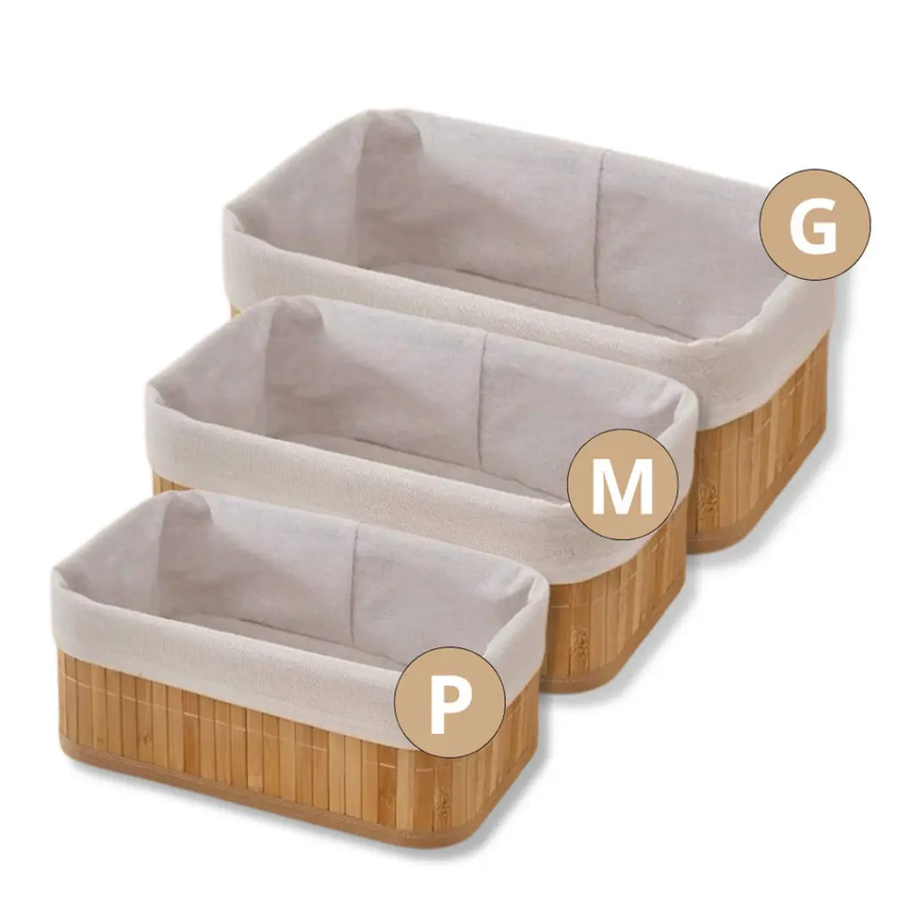 Cestos Organizadores de Bambu Kit 3 - Modern Casa