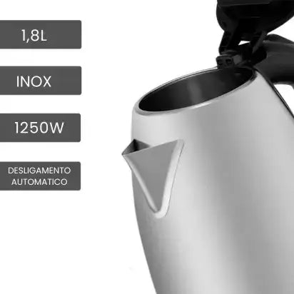 Chaleira Elétrica em Inox 1,8L