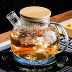 Chaleira de Vidro com Tampa de Bambu - Modern Casa