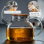 Chaleira de Vidro com Tampa de Bambu - Modern Casa