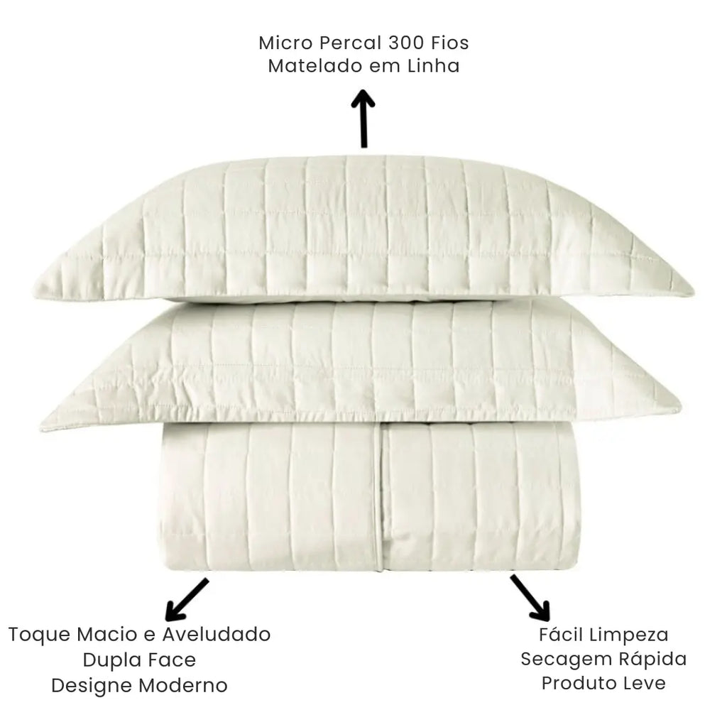 Cobre Leito Classic Micro Percal 300 Fios - Modern Casa