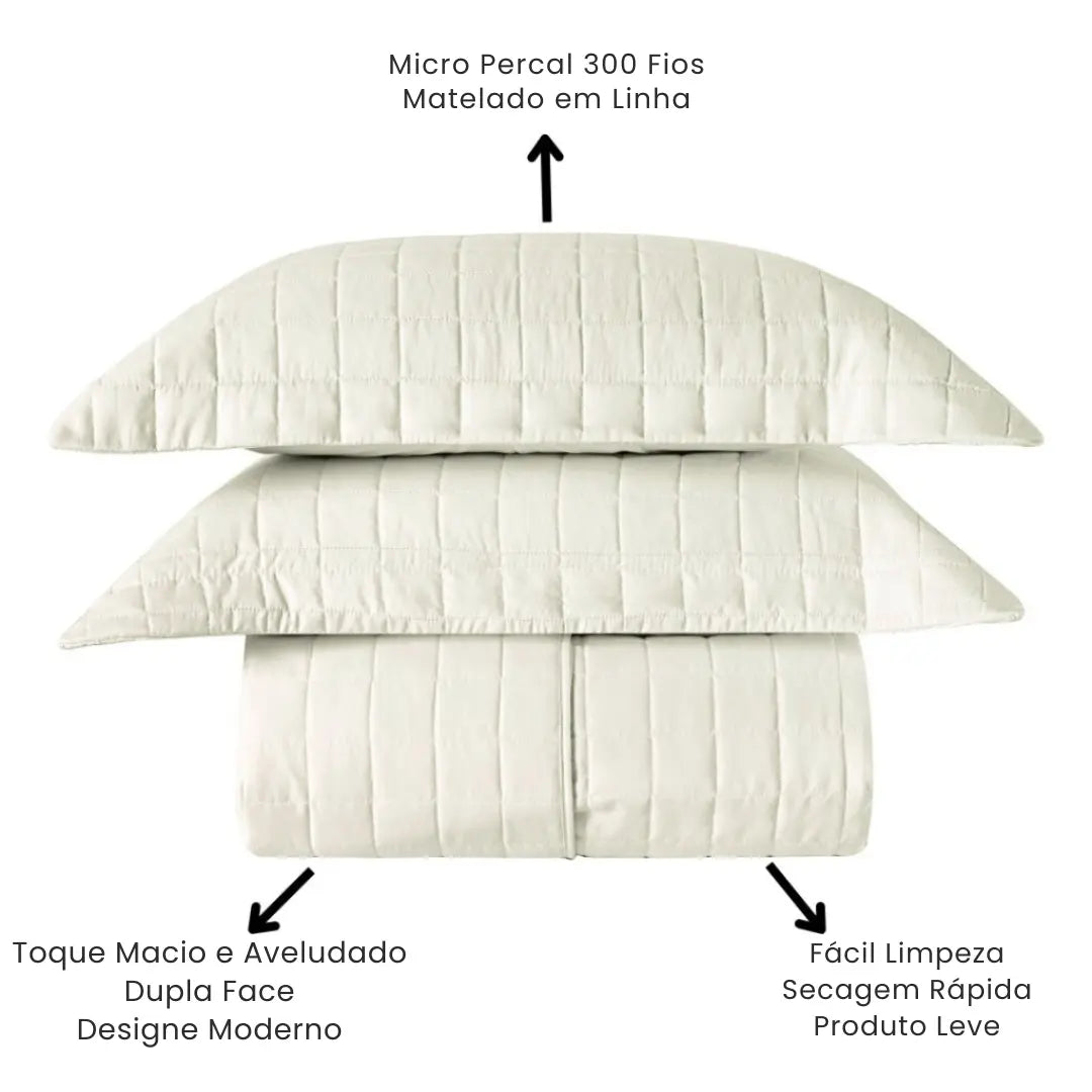 Cobre Leito Classic Micro Percal 300 Fios - Modern Casa