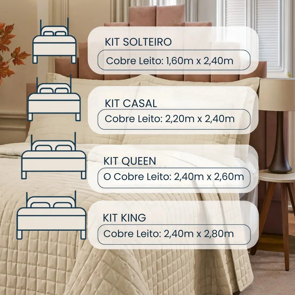 Cobre Leito Classic Micro Percal 300 Fios - Modern Casa