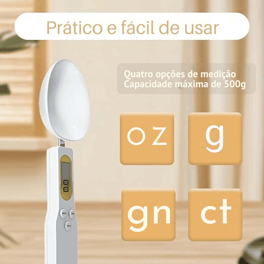 Colher Medidora em Colher com Balança Digital - Modern Casa