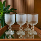 Conjunto de 6 Taças Caneladas de Vidro - Modern Casa