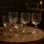 Conjunto de 6 Taças Caneladas de Vidro - Modern Casa