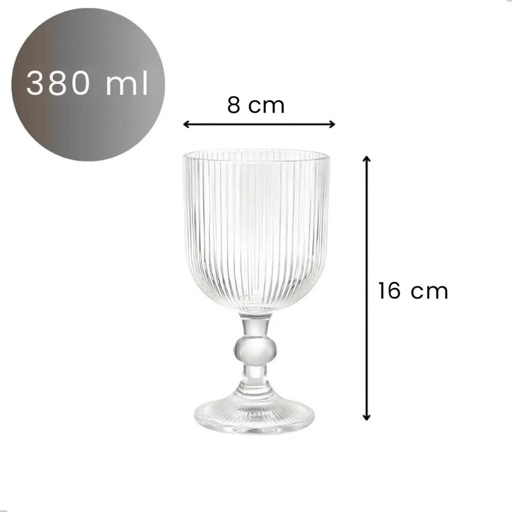 Conjunto de 6 Taças Caneladas de Vidro - Modern Casa