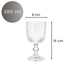 Conjunto de 6 Taças Caneladas de Vidro - Modern Casa