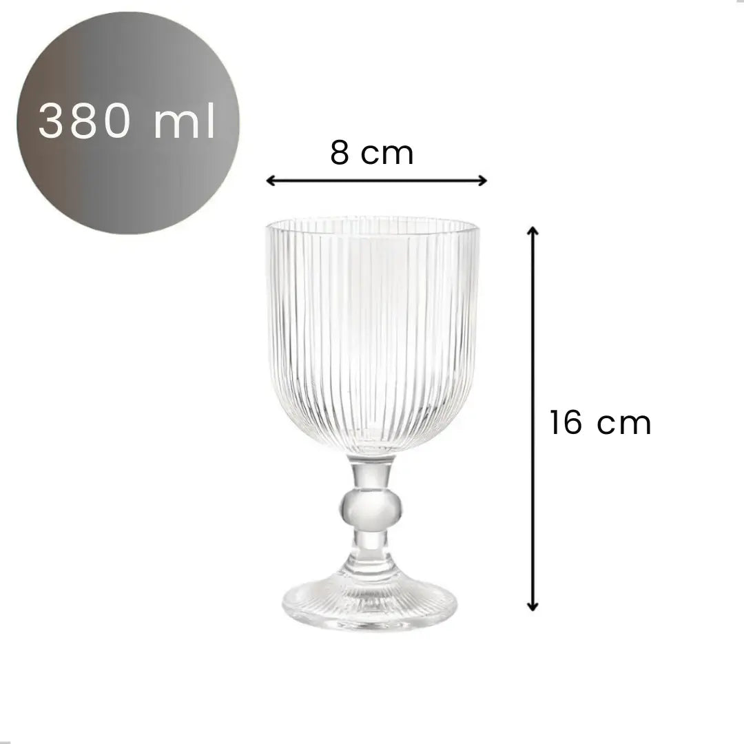 Conjunto de 6 Taças Caneladas de Vidro - Modern Casa