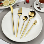 Conjunto de Talheres Luxo Dourado Inoxidável 24 Peças - Modern Casa