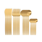 Conjunto de Talheres Luxo Dourado Inoxidável 24 Peças - Modern Casa