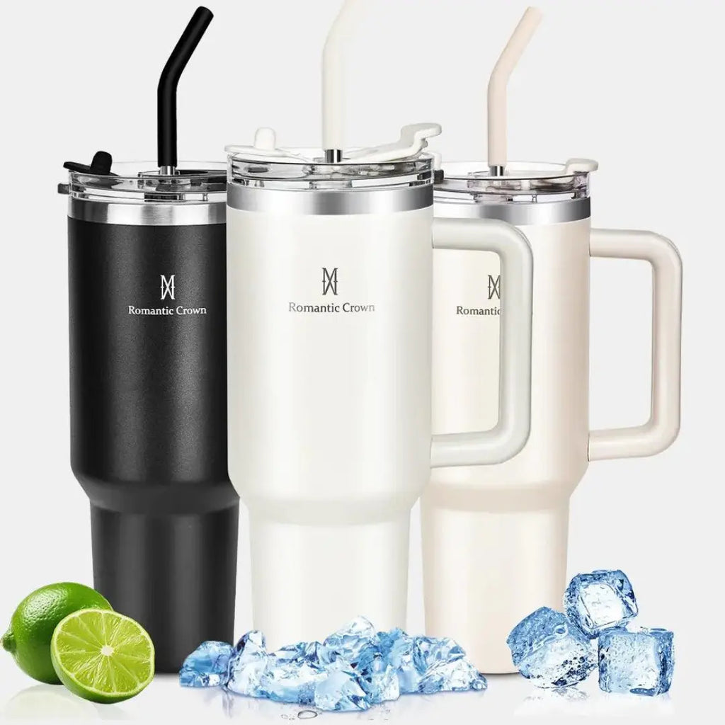Copo Térmico Inox Portátil com Tampa e Canudo 1200ML - Modern Casa